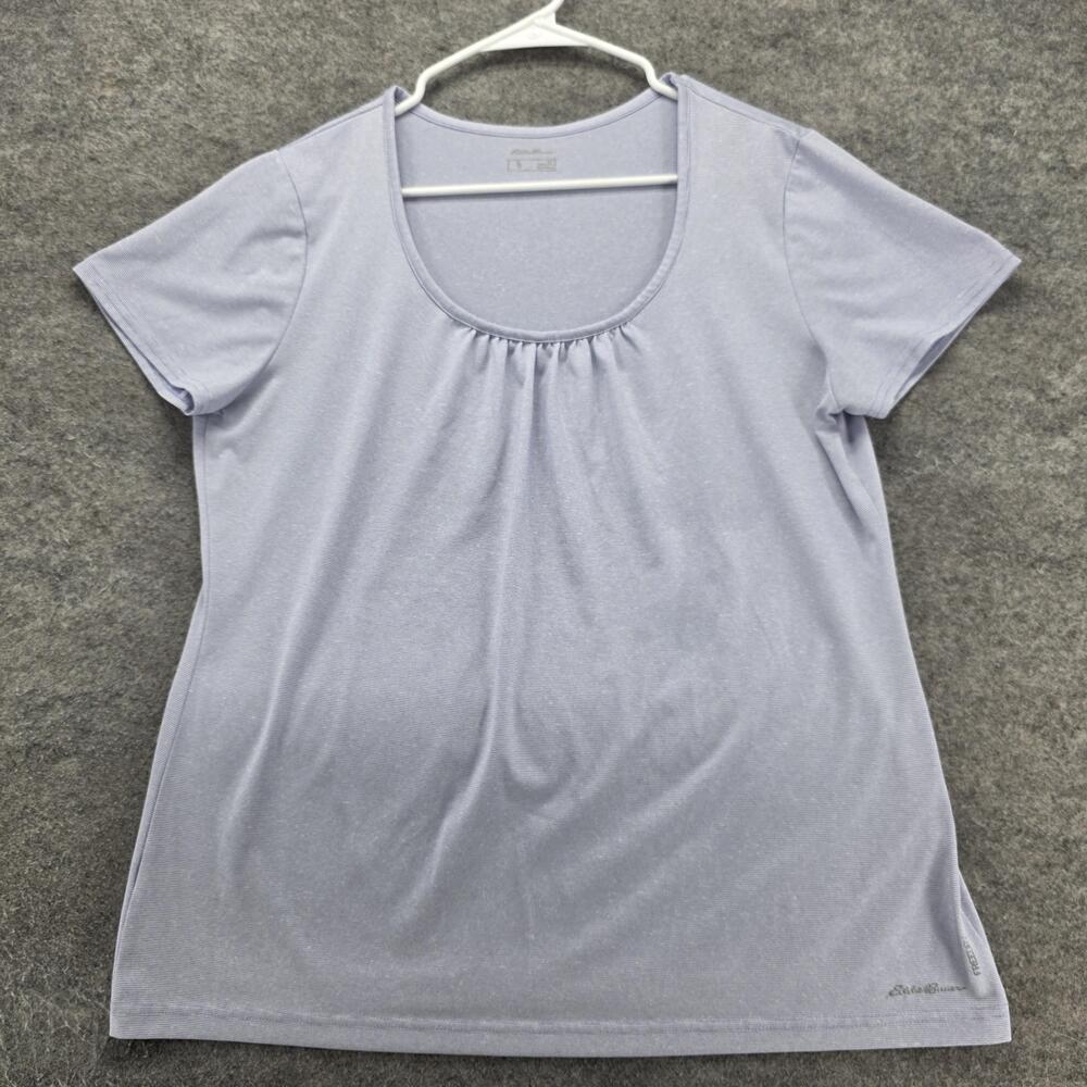 Eddie Bauer Shirt Womens XL Purple FreeCool Short Sleeve Scoop Neck Athletic Tee